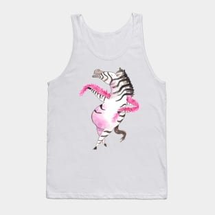 Dancing zebra with feather boa Tank Top